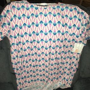 NWT LuLaRoe Irma XS Legging Material! Pink & Blue